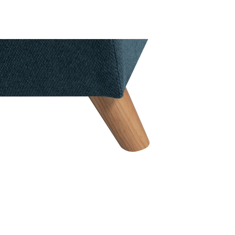 DOVIKU - Canapé panoramique scandinave convertible avec 2 coffres en tissu déperlant - Bleu