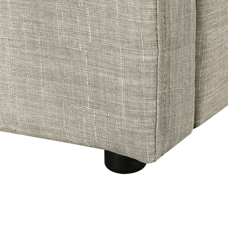 BELLA - Cadre de lit avec tête de lit, sommier à lattes et coffre de rangement en tissu - Beige