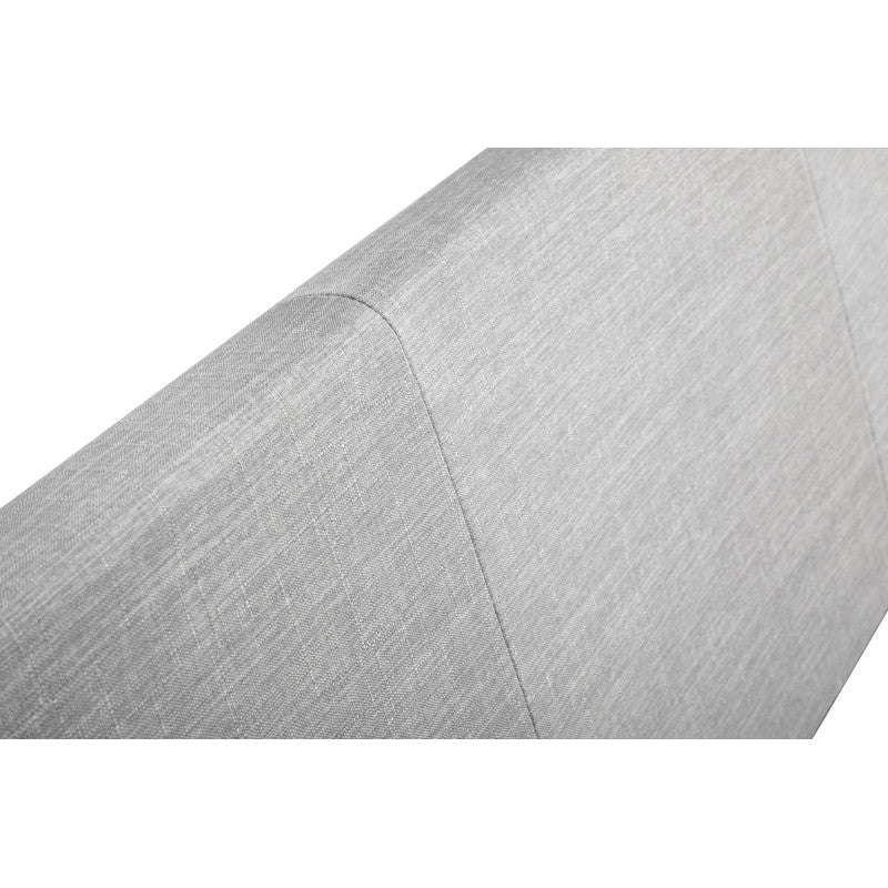 LYNOR - Cadre de lit style scandinave en tissu avec pieds bois - Gris clair - 140x190 cm