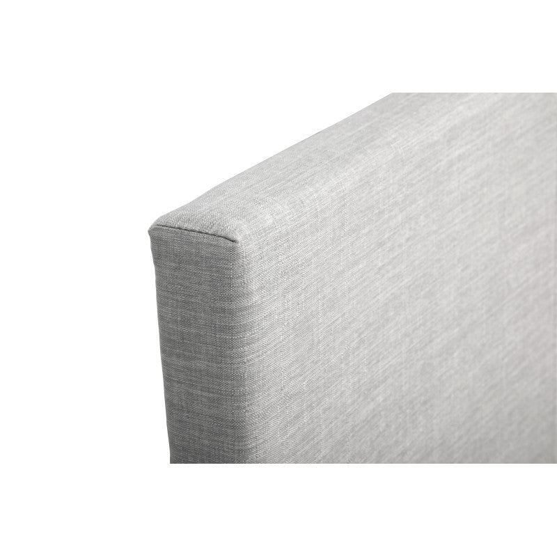 LYNOR - Cadre de lit style scandinave en tissu avec pieds bois - Gris clair - 140x190 cm