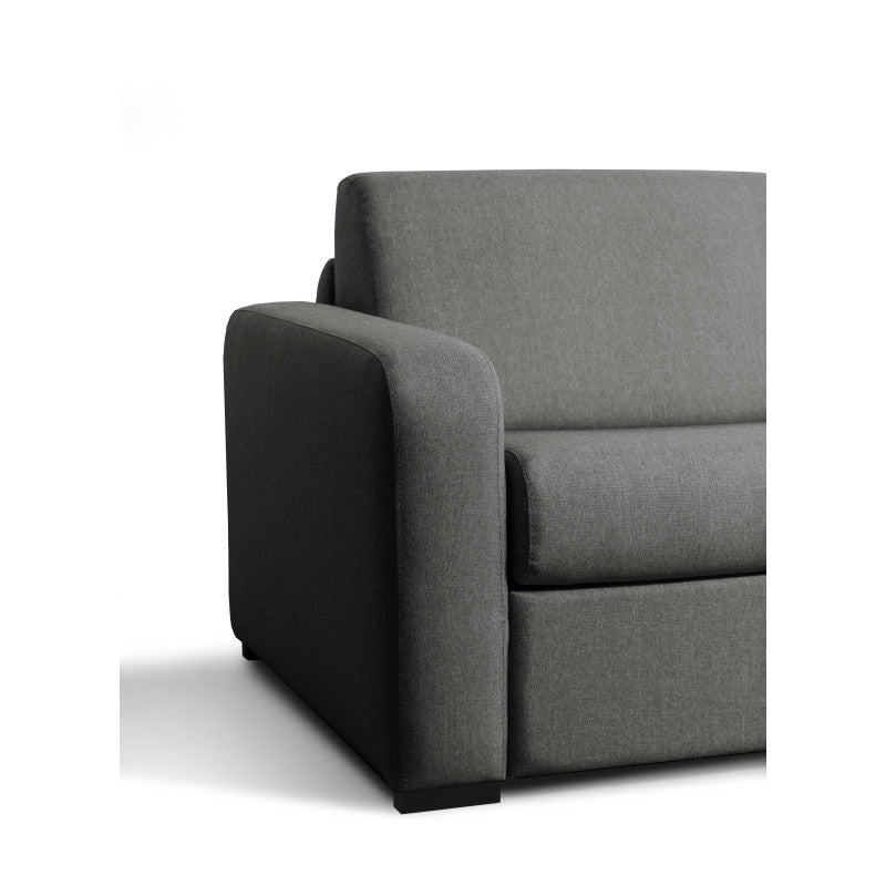 DYLAN - Canapé d'angle convertible système couchage express 3 places en tissu - Gris foncé