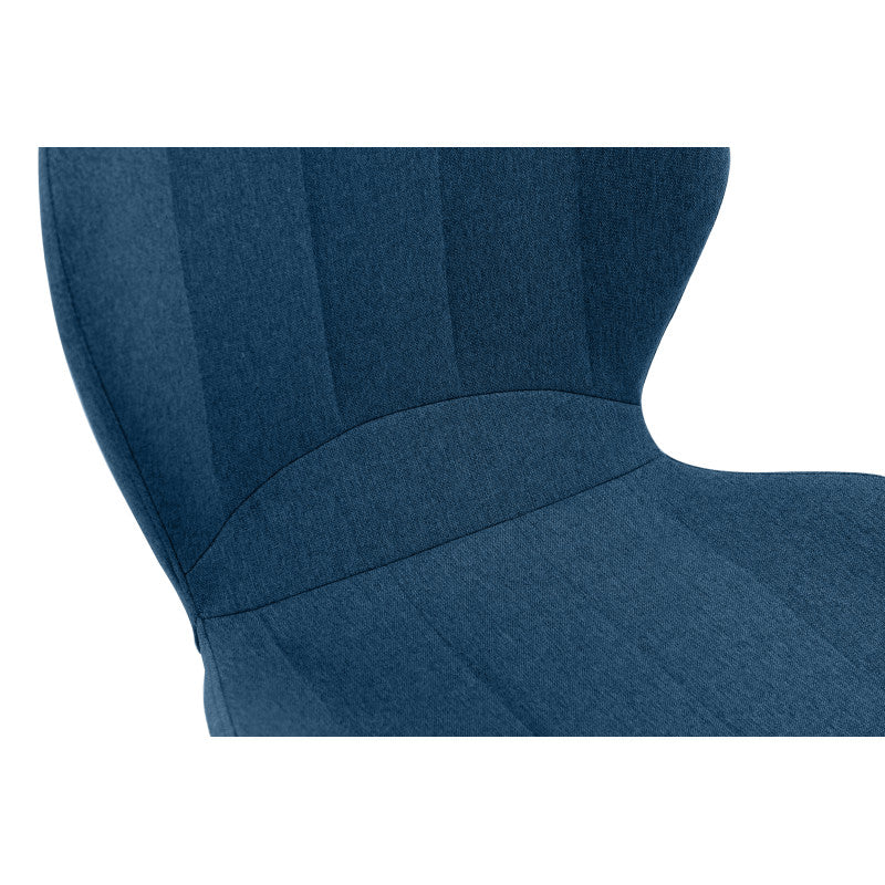 ESTEL - Fauteuil de bureau en tissu avec pieds noirs - Bleu pétrole