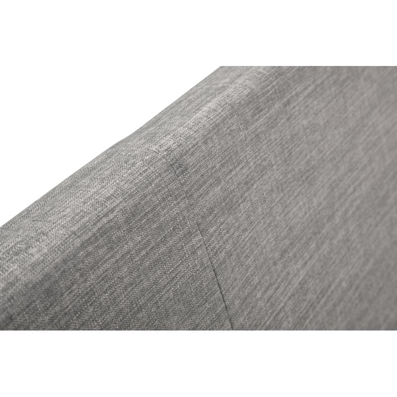 HOPI - Cadre de lit avec coffre de rangement et tête de lit en tissu - Gris clair - 140x190 cm