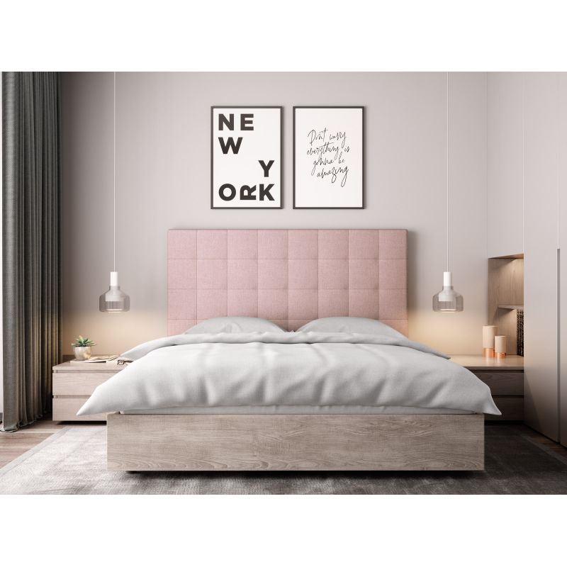 TROY - Tête de lit capitonnée en tissu - Vieux rose - 140 cm