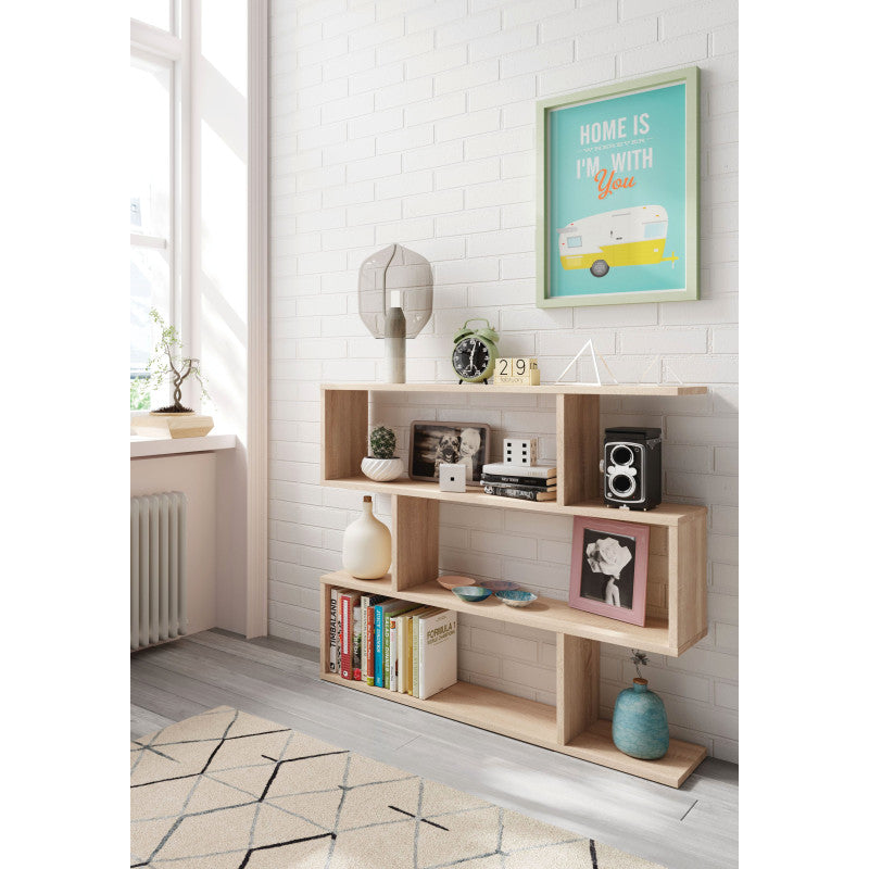 ZIC - Étagère basse de 3 niveaux L110 x H97cm - Chêne clair