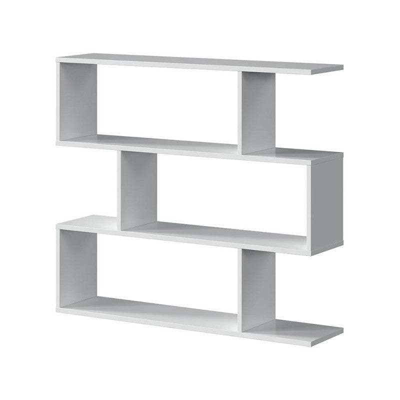 ZIC - Étagère basse de 3 niveaux L110 x H97cm - Blanc brillant
