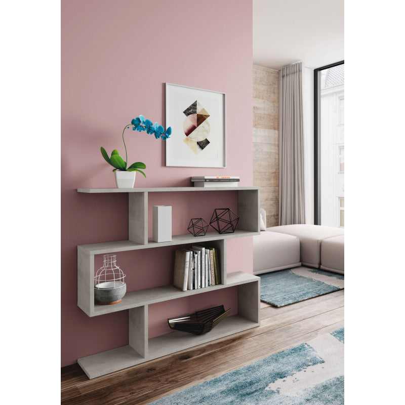 ZIC - Étagère basse de 3 niveaux L110 x H97cm - Béton