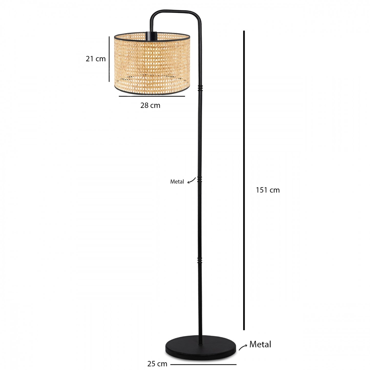 Lampadaire Urban en rotin Hazeren – Design moderne AYD-3269