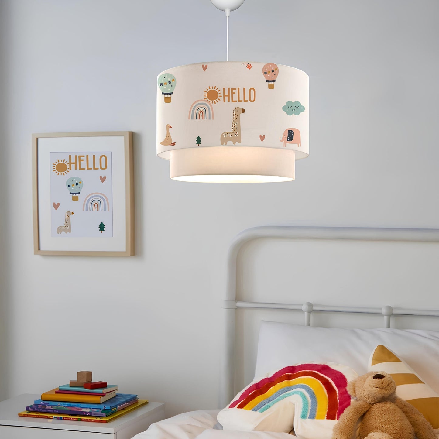 Suspension pour chambre d'enfant Homing Home Hello Friends - Tissu imprimé - Modèle AYD-3364