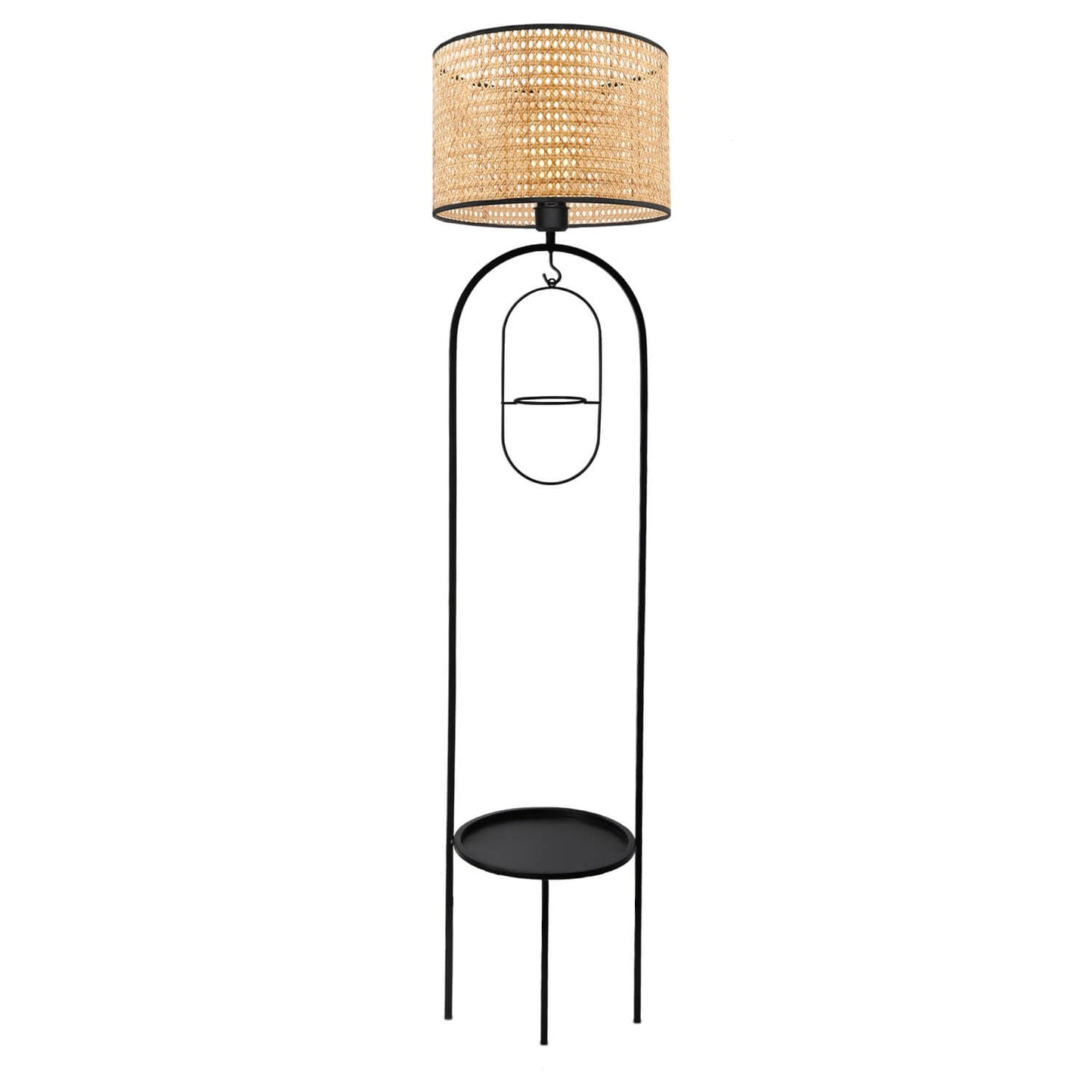 Lampadaire design en rotin et hêtre - Modèle Flori AYD-3670