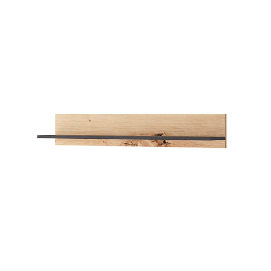 ABBY - Etagère murale 102 cm - Noir/bois