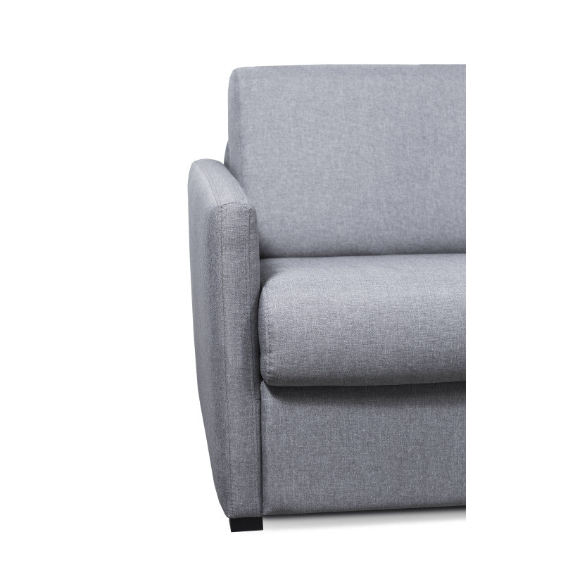 JASEN - Canapé convertible système couchage express 3 places en tissu - Gris clair - 160 cm