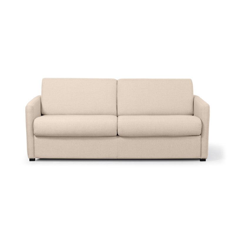 JASEN - Canapé convertible système couchage express 3 places en tissu - Beige - 140 cm