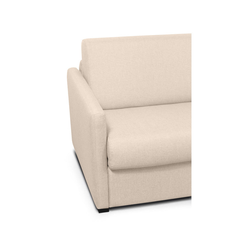 JASEN - Canapé convertible système couchage express 3 places en tissu - Beige - 140 cm