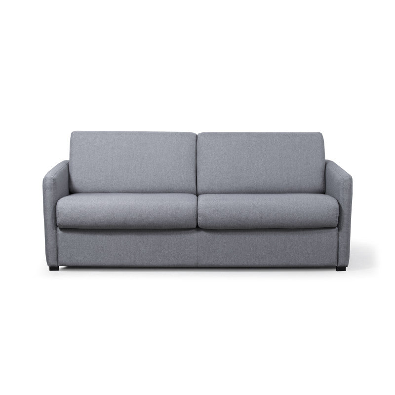 JASEN - Canapé convertible système couchage express 3 places en tissu - Gris clair - 160 cm