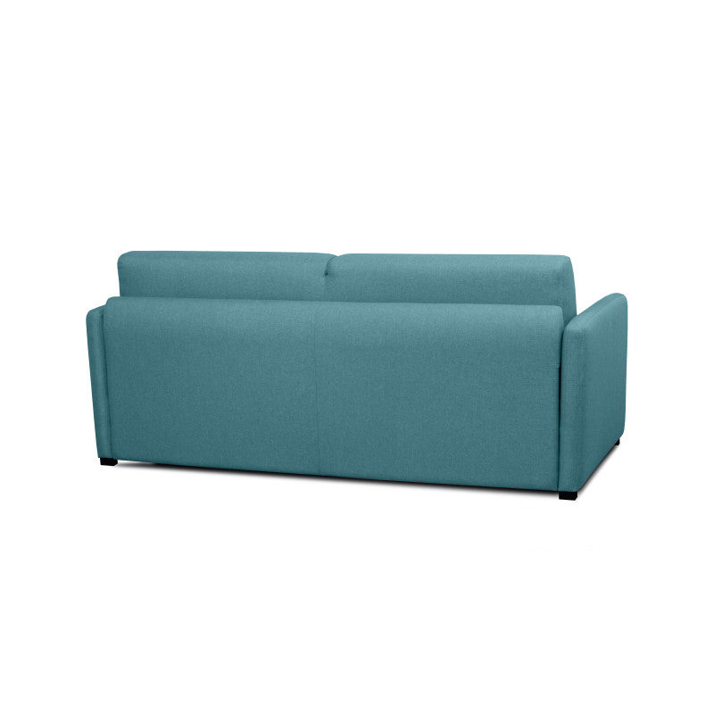 JASEN - Canapé convertible système couchage express 3 places en tissu - Bleu canard