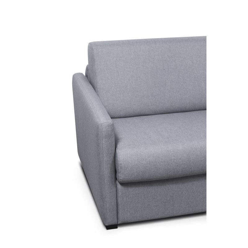 JASEN - Canapé convertible système couchage express 3 places en tissu - Gris clair - 160 cm