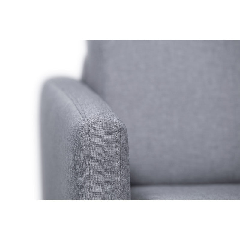 JASEN - Canapé convertible système couchage express 3 places en tissu - Gris clair - 160 cm