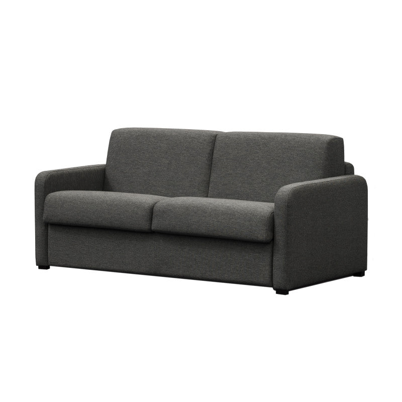 JASEN - Canapé convertible système couchage express 3 places en tissu - Gris foncé - 140 cm