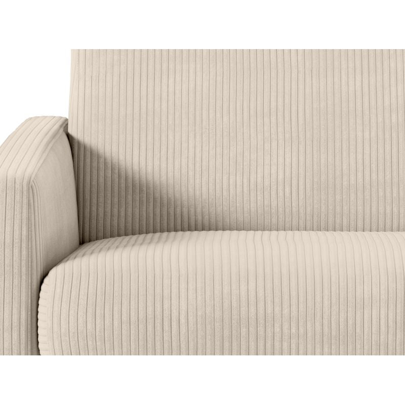 JASEN - Canapé convertible système couchage express 3 places en velours côtelé - Beige - 160 cm