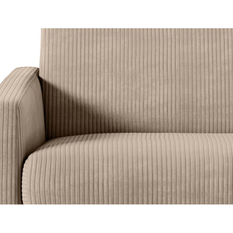 JASEN - Canapé convertible système couchage express 3 places en velours côtelé - Taupe - 160 cm