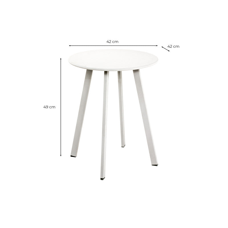 ALDA - Table basse ronde en métal 42 cm - Blanc