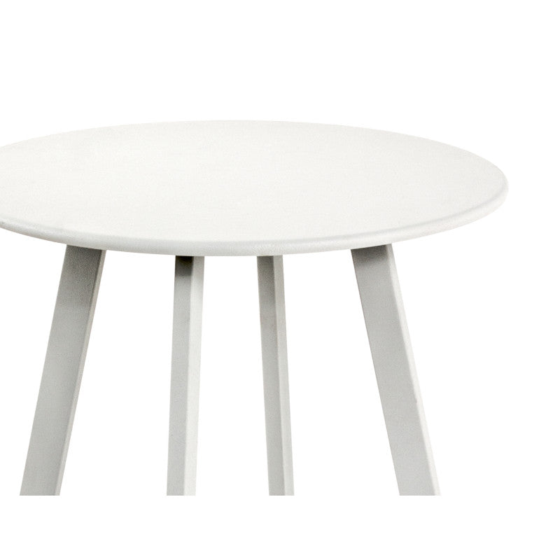 ALDA - Table basse ronde en métal 42 cm - Blanc