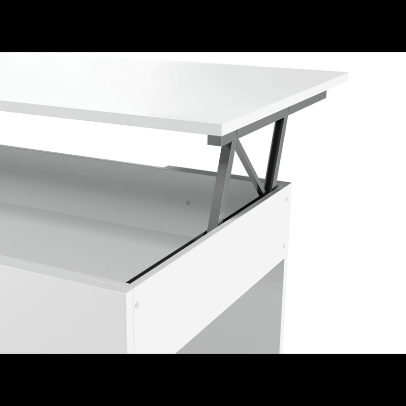 ARKHAM - Table basse avec plateau relevable - Blanc