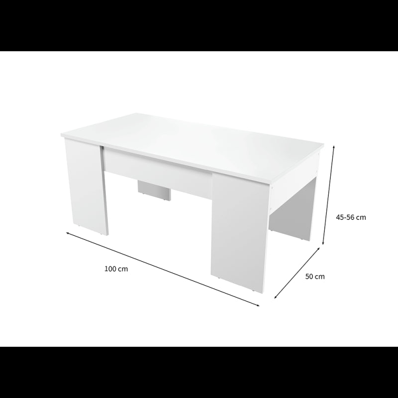 ARKHAM - Table basse avec plateau relevable - Blanc