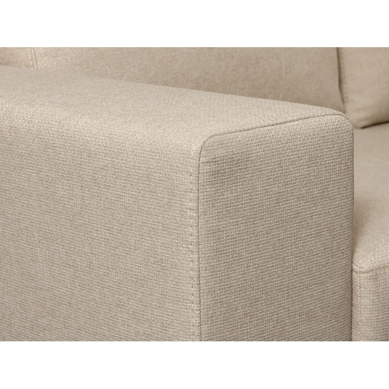 RIVAL - Canapé d'angle convertible avec coffre en tissu - Beige - Angle droit (vue de face)