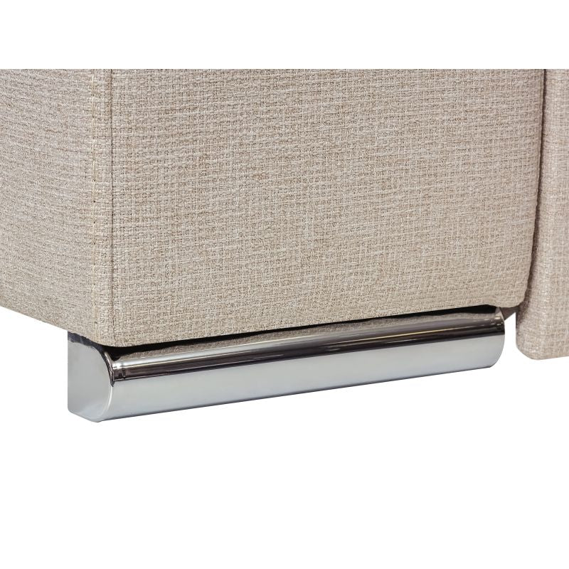 RIVAL - Canapé d'angle convertible avec coffre en tissu - Beige - Angle droit (vue de face)