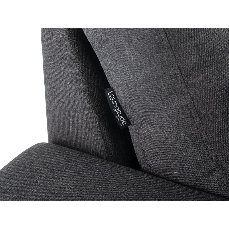 DOVIK - Canapé d'angle scandinave réversible convertible avec coffre en tissu - Gris foncé