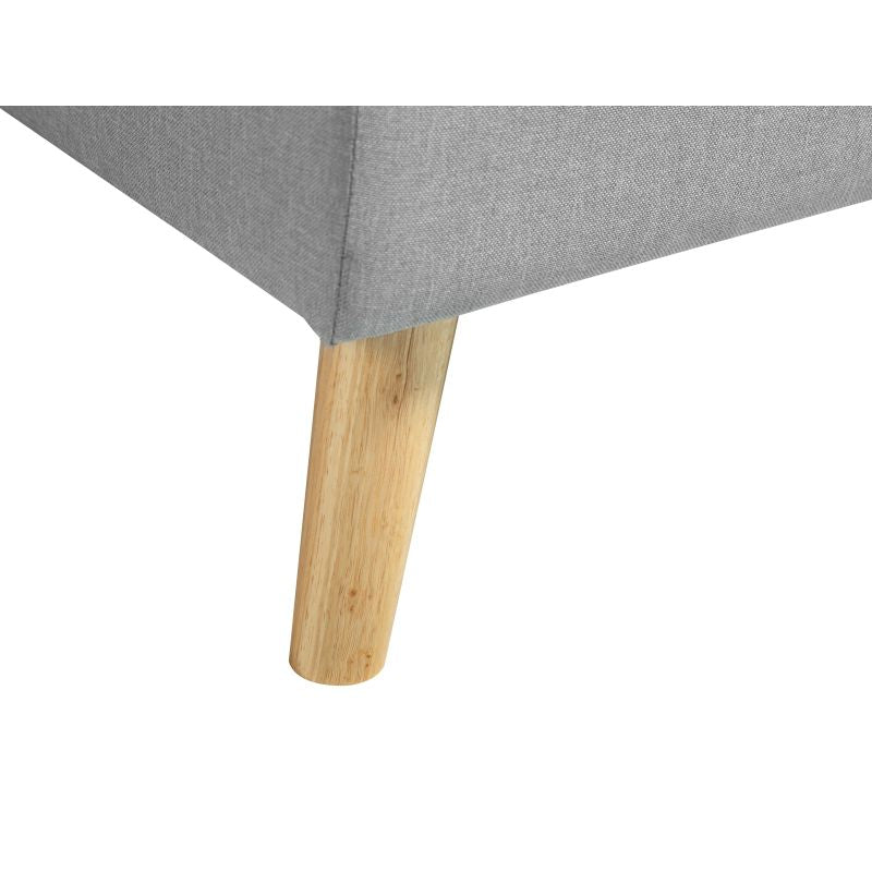 DOVIK - Canapé d'angle scandinave réversible convertible avec coffre en tissu - Gris clair