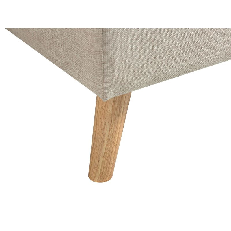 DOVIK - Canapé d'angle scandinave réversible convertible avec coffre en tissu - Beige