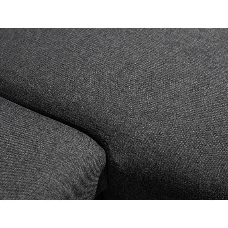 DOVIK - Canapé d'angle scandinave réversible convertible avec coffre en tissu - Gris foncé