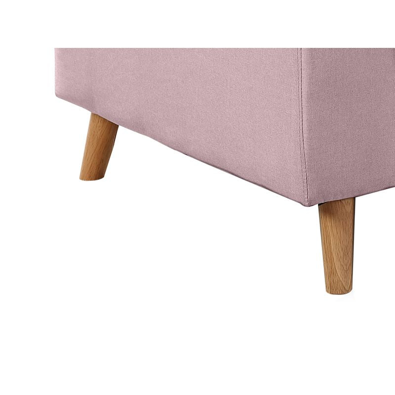 DOVIK - Canapé d'angle scandinave réversible convertible avec coffre en tissu - Vieux rose