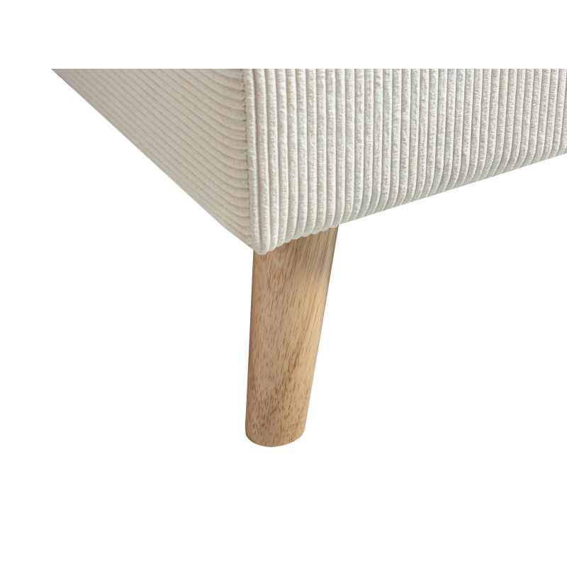 DOVIK - Canapé d'angle scandinave réversible convertible avec coffre en velours côtelé - Beige