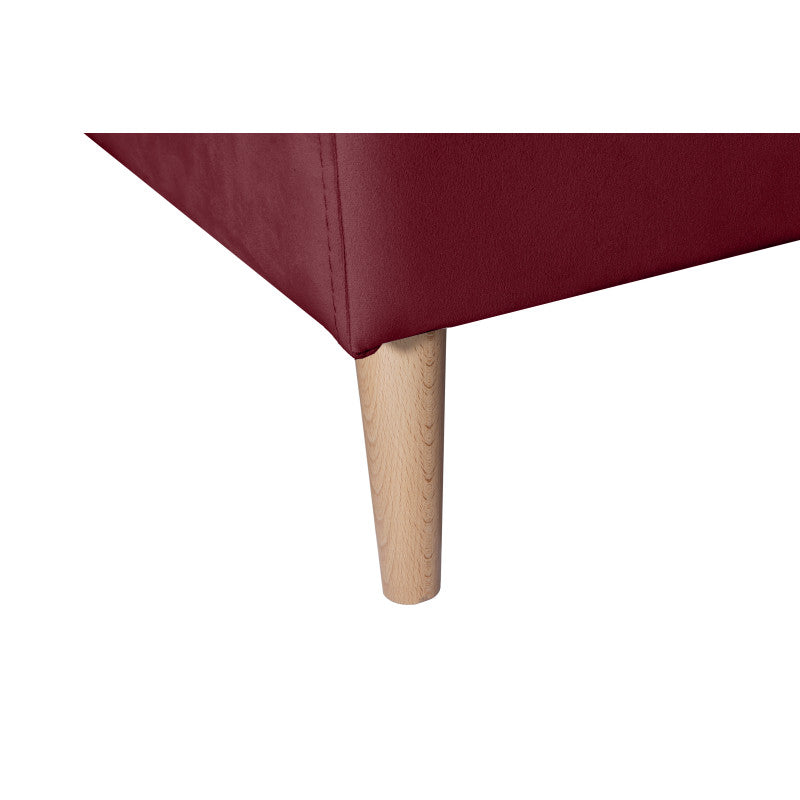 DOVIKV - Canapé d'angle scandinave convertible réversible avec coffre en velours - Bordeaux