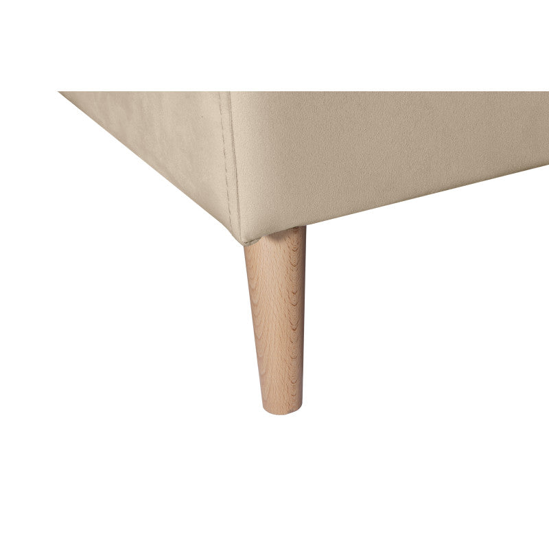 DOVIKV - Canapé d'angle scandinave convertible réversible avec coffre en velours - Grège