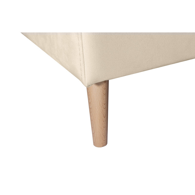 DOVIKV - Canapé d'angle scandinave convertible réversible avec coffre en velours - Beige