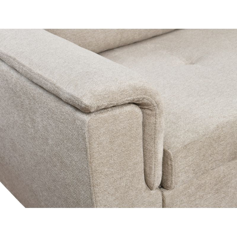 ELARA - Canapé d'angle réversible convertible avec dossier haut en tissu - Beige