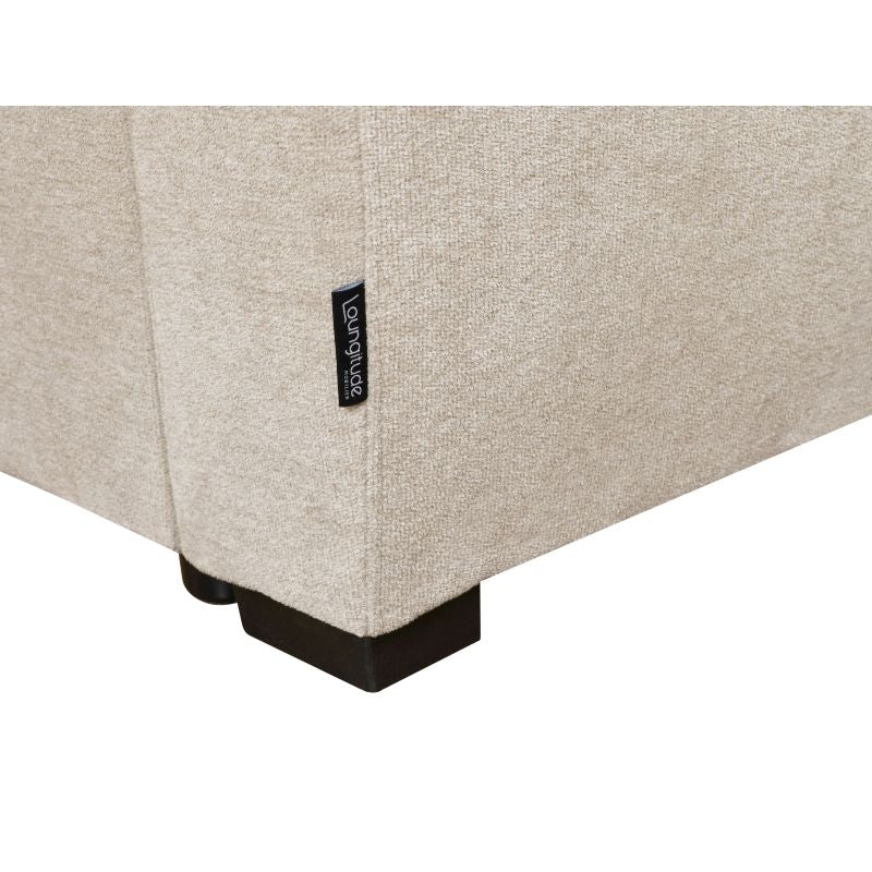 ELARA - Canapé d'angle réversible convertible avec dossier haut en tissu - Beige