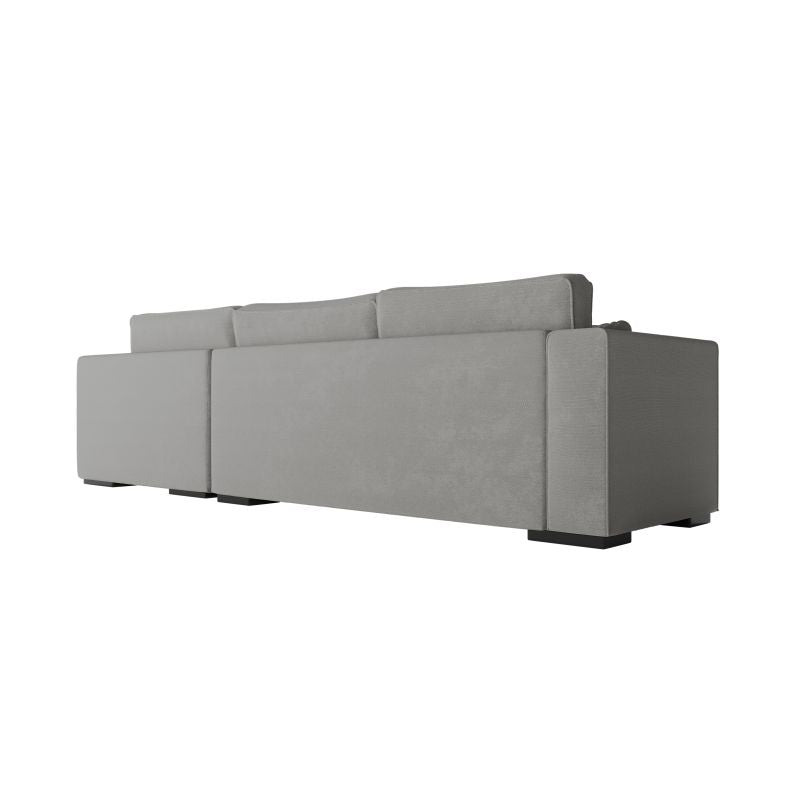 BALAGA - Canapé d'angle XXL 4 places en tissu - Gris clair