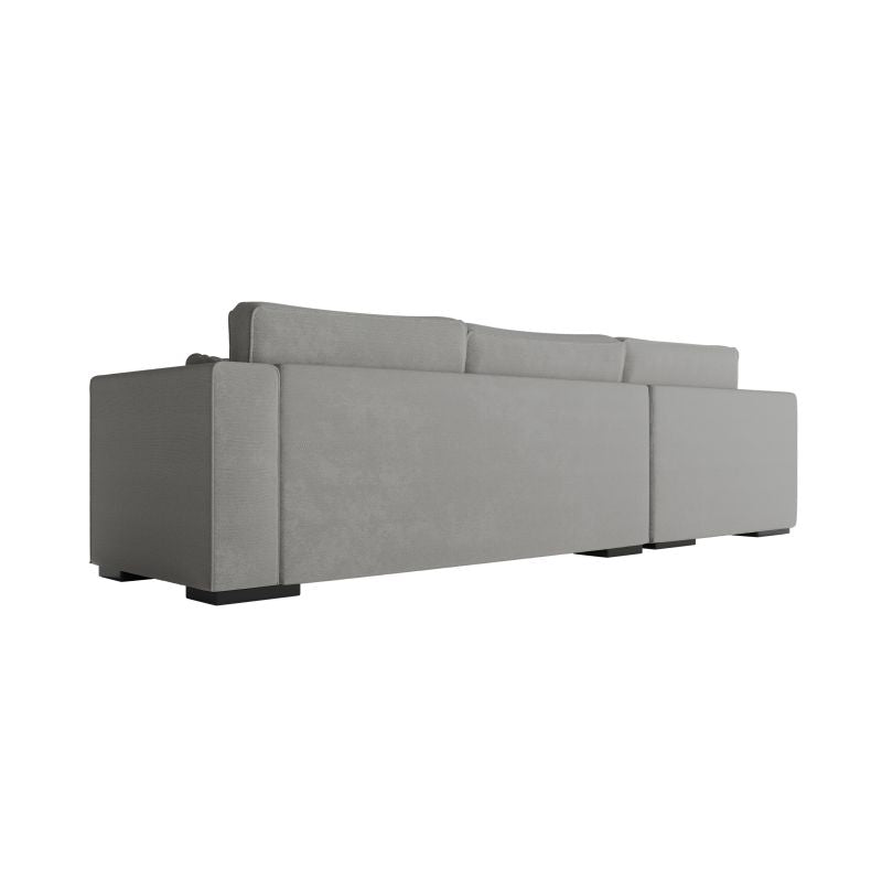 BALAGA - Canapé d'angle XXL 4 places en tissu - Gris clair