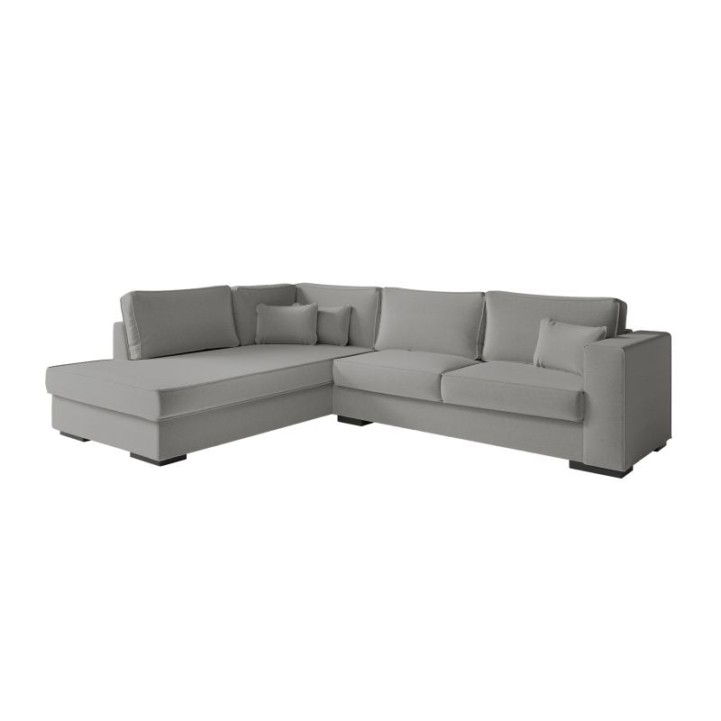 BALAGA - Canapé d'angle XXL 4 places en tissu - Gris clair