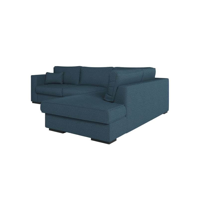 BALAGA - Canapé d'angle XXL 4 places en tissu - Bleu pétrole