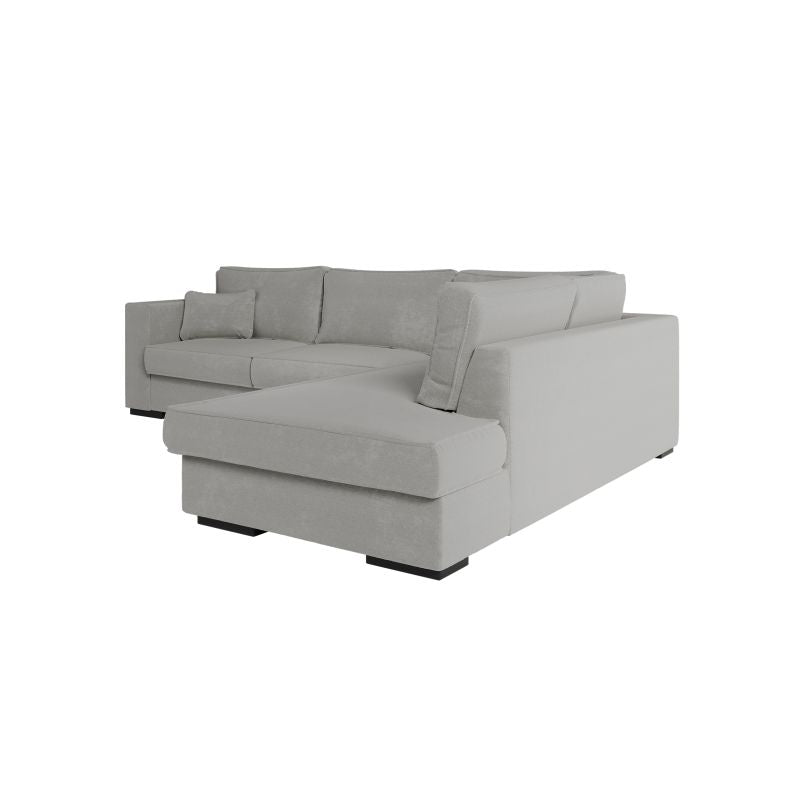 BALAGA - Canapé d'angle XXL 4 places en tissu - Gris clair