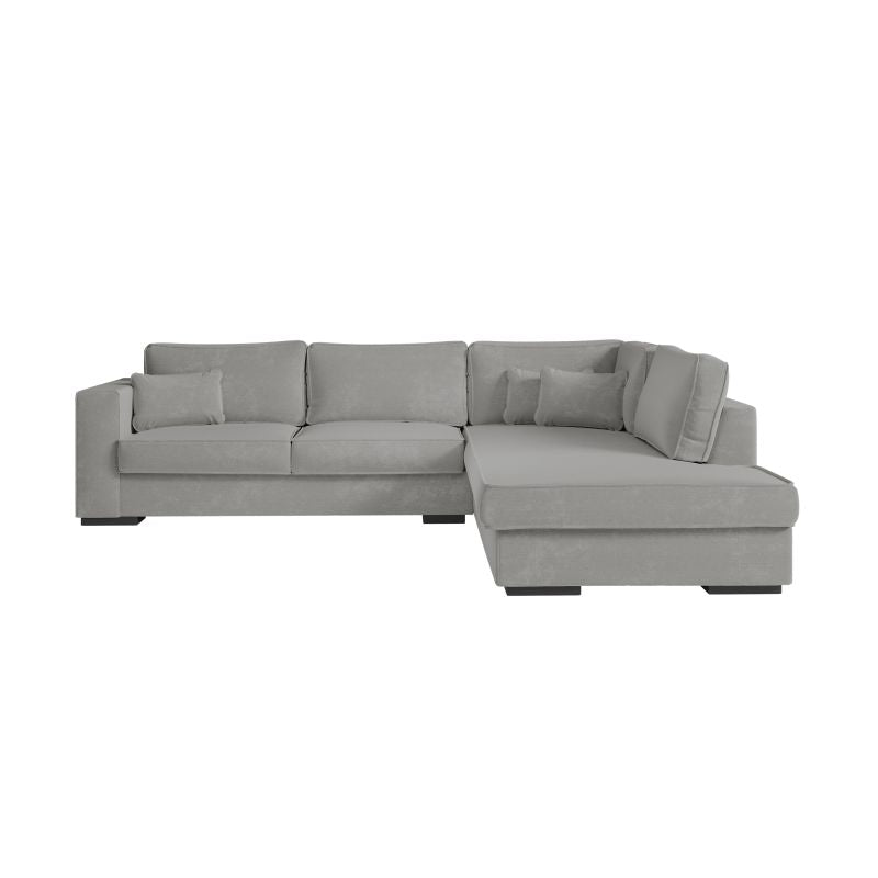 BALAGA - Canapé d'angle XXL 4 places en tissu - Gris clair