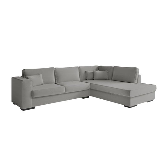 BALAGA - Canapé d'angle XXL 4 places en tissu - Gris clair