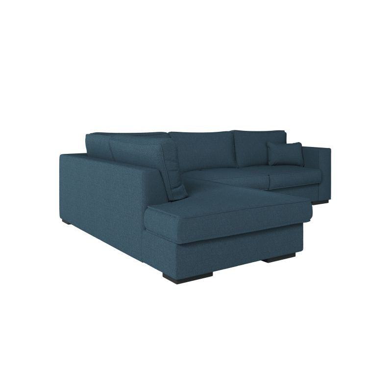 BALAGA - Canapé d'angle XXL 4 places en tissu - Bleu pétrole